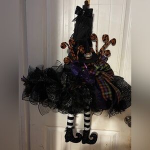 Witch hat wreath with Black and Purple Accents